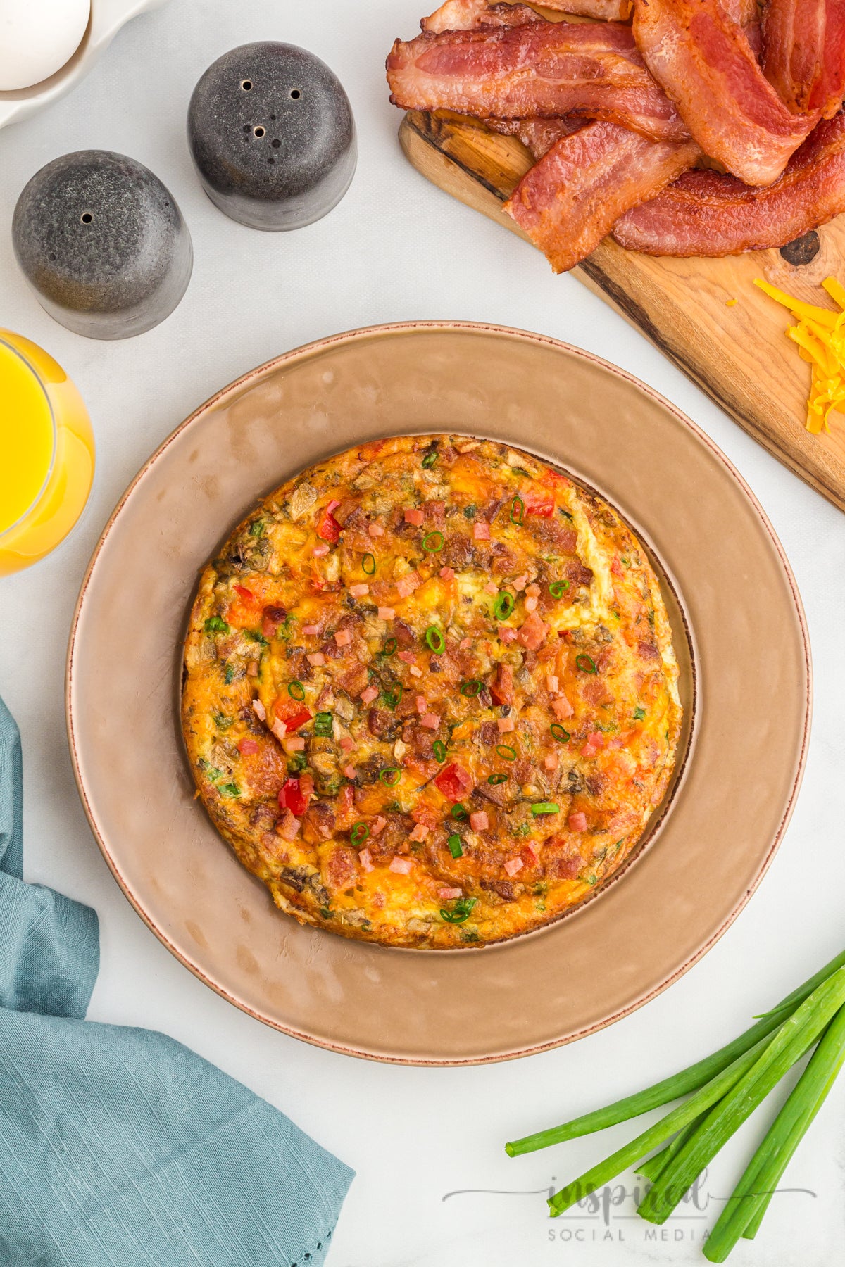 Air Fryer Bacon Cheese Omelet